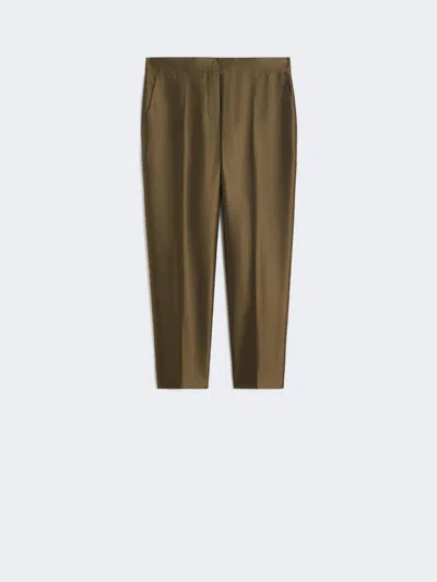 Max Mara Pantalon En Shantung In Green