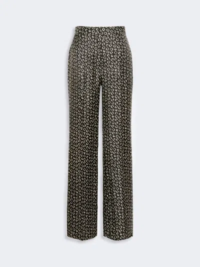 Max Mara Pantalon En Soie Imprimée In Black