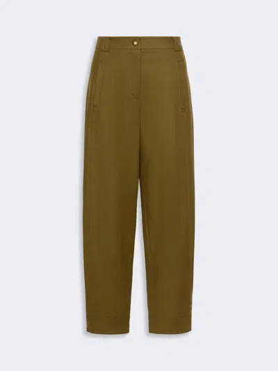 Max Mara Pantalon En Toile De Coton Stretch In Brown