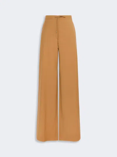 Max Mara Pantalon En Toile De Laine Légère In Brown