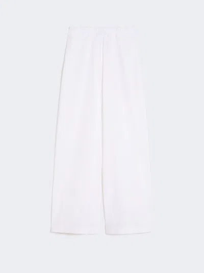Max Mara Pantalon En Toile De Lin Et Viscose In White