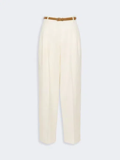 Max Mara Pantalon Fluide En Crêpe De Coton In White