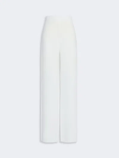 Max Mara Pantalon Jambe Large En Cady In White