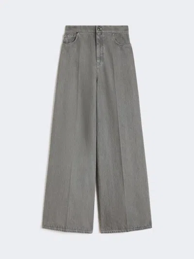 Max Mara Pantalon Jambe Large En Denim In Black