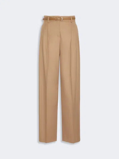 Max Mara Pantalon Jambe Large En Laine In Poil De Chameau