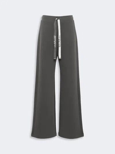 Max Mara Pantalon Large En Jersey Double In Gray