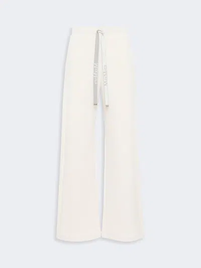 Max Mara Pantalon Large En Jersey Double In White