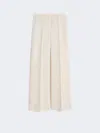 Max Mara High Waist Wide Leg Pleated Trousers In White