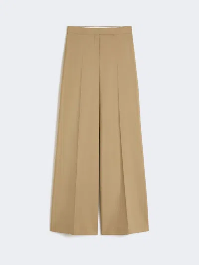 Max Mara Pantalon Large En Popeline De Laine Et Soie