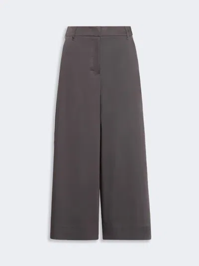 Max Mara Pantalon Large En Satin De Coton In Gray