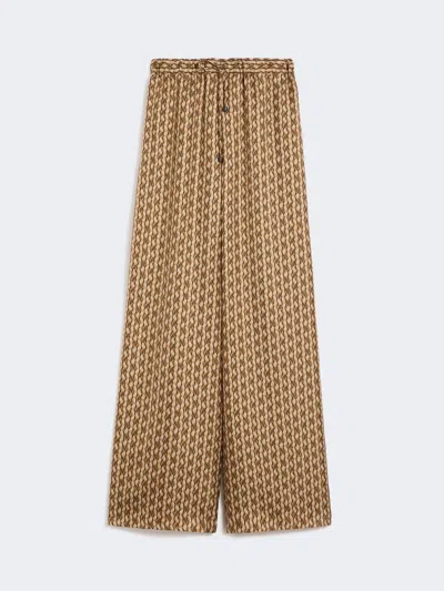 Max Mara Pantalon Large En Soie Imprimée In Multi