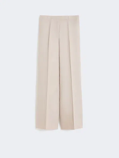 Max Mara Pantalon Large En Tissu Natté De Lin In Neutral