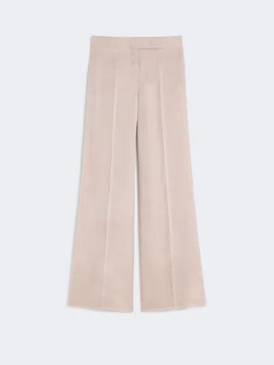 Max Mara Pantalon Long En Soie In Neutral