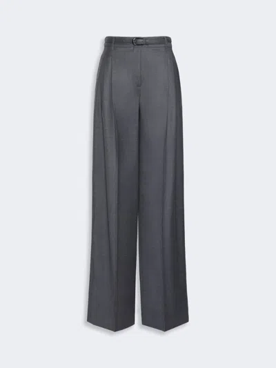 Max Mara Pantalon Masculin En Flanelle De Laine In Gris Fonce