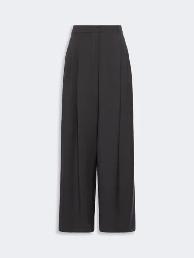 Max Mara Pantalon Palazzo En Toile De Laine In Black