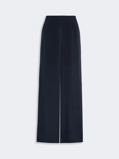 Max Mara Pantalon Souple En Soie Épaisse In Blue