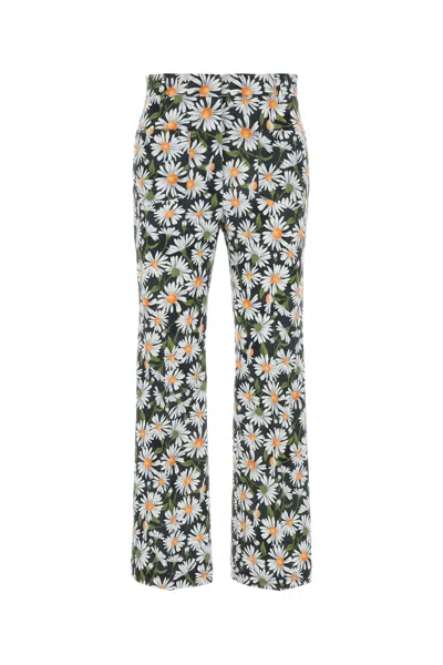 Max Mara Pantalone Arten1234 In Cotone Stretch Stampato  Donna In Green