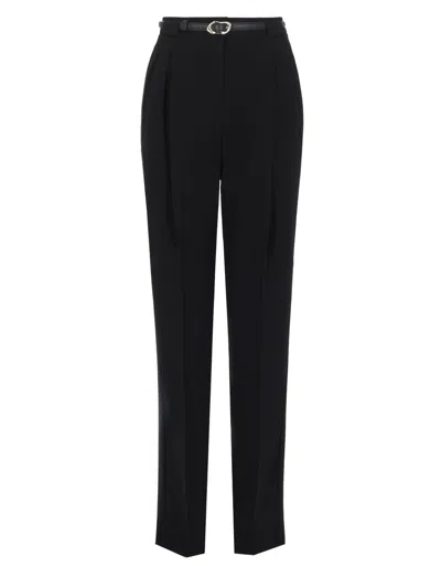 Max Mara Pantalone Carrot In Cady Tecnico In Black
