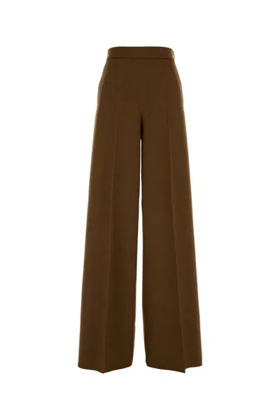 Max Mara Pantalone Dalla Gamba Ampia Axe1234 In Cammello Donna In Brown