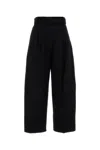 Max Mara Pantalone Dina In Cotone Nero  Donna