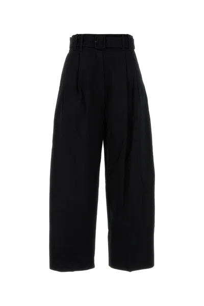 MAX MARA PANTALONE DINA IN COTONE NERO  DONNA