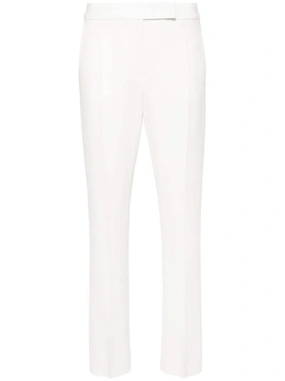 Max Mara Trouseralone Dritto In Lana In White