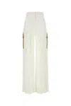 Max Mara Pantalone Edda In Cotone Stretch Bianco Donna