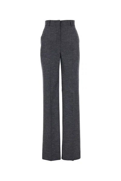 MAX MARA PANTALONE EZIANA IN MISTO LANA BLU MELANGÈ   DONNA
