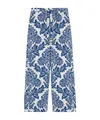 Max Mara Pantalone Jogging In Popeline Stampato In Blue