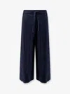 Max Mara Women Jour Cotton Trousers In Blue