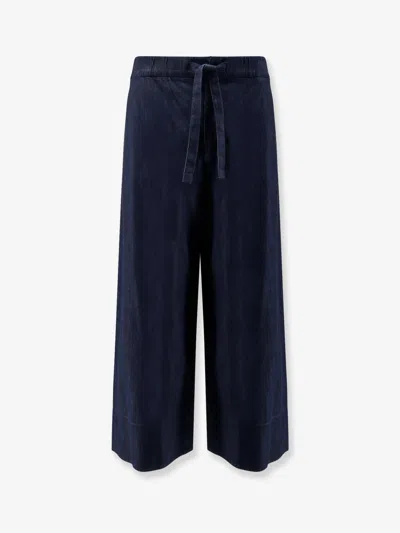 Max Mara Jour Cotton Trousers In Blue