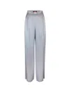 MAX MARA WIDE TROUSERS IN GRAY ENVER SATIN