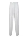 Max Mara Tailored Straight-leg Trousers With Belt Detail In White
