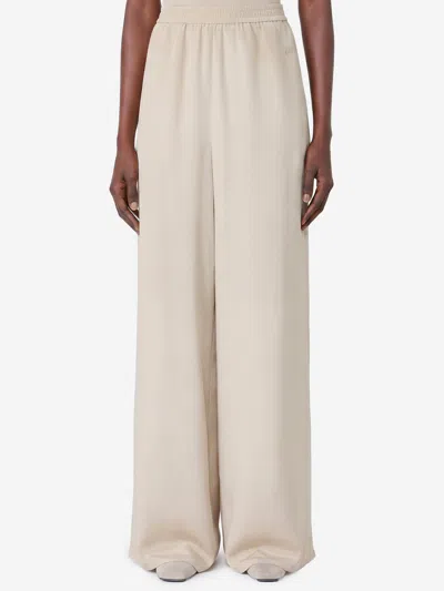 Max Mara Pantalone Volonta In Seta Pesante In White