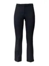 Max Mara Cropped Viscose Trousers In Blue