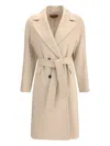 Max Mara Panteon Button-fastening Coat In Neutral