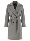 Max Mara 'agenda' Double-breasted Virgin Wool Coat In Gray