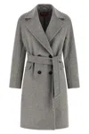 Max Mara 'agenda' Double-breasted Virgin Wool Coat In Gray