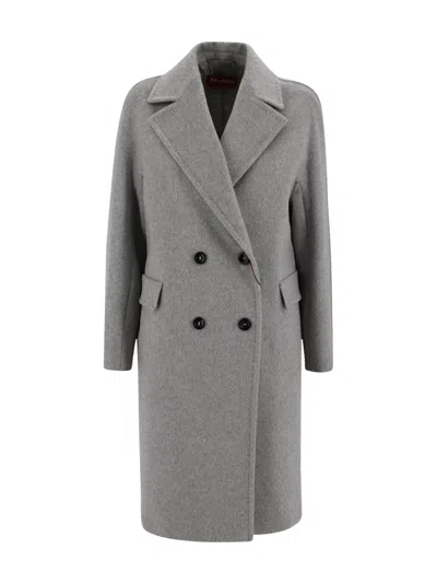 Max Mara Panteon Coat In Gray
