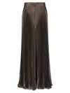 Max Mara Panteon Pleated Metallic Wide-leg Pants In Brown