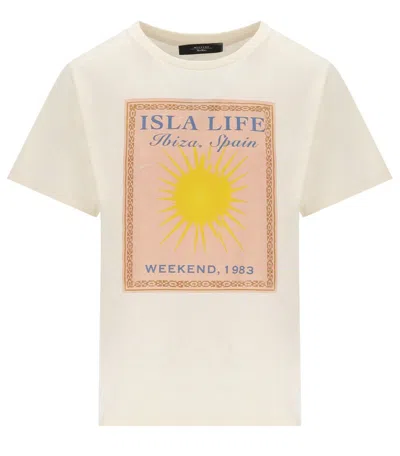 Max Mara Pantera Ecru T-shirt In White