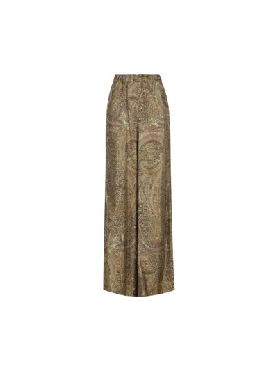 Max Mara Elastic Waist Casual Pants In Olive Green