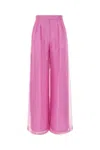 Max Mara Calibri Silk Organza Wide Pants In Purple