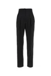 Max Mara Tailored Pinstripe Trousers With High Waist And Pleated Front In Black