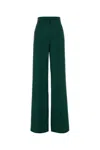 Max Mara High Waist Wide-leg Trousers With Belt Loops In Green