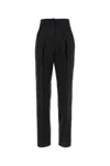 Max Mara Tailored Pinstripe Trousers With High Waist And Pleated Front In Black