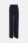Max Mara Belted Trousers In Blue