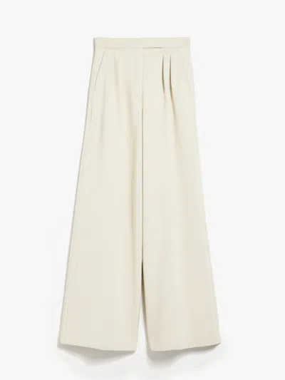 Max Mara Pleated Wide Leg Pants In Beige