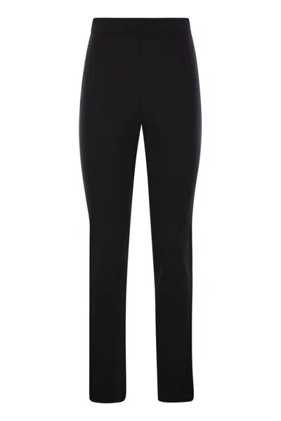 Max Mara Bozen Pantalone Sigaretta Jersey Lana In Black