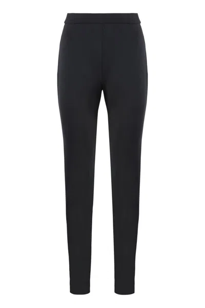 Max Mara Studio Stretch Skinny Trousers In Nero